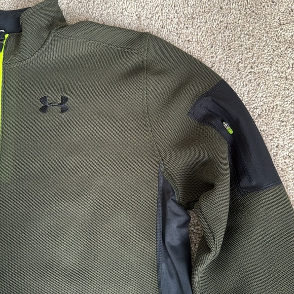 EUC Mens Under Armour UA Olive TundraBloc ¼ Zip SCATTER Pullover Jacket Size XXL - Picture 3 of 8